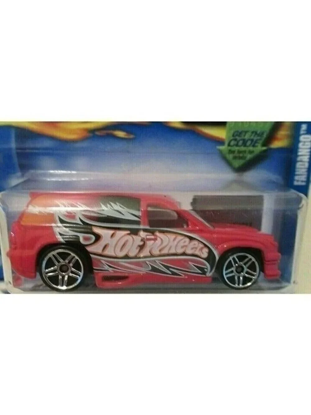 Vintage Die Cast Hot Wheels 2001 Fandango Red Metal Car NISP Factory Print ERROR